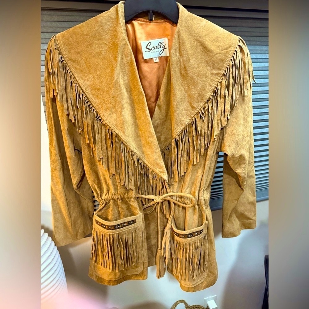 Scully Women's Tan Suede Fringe Jacket